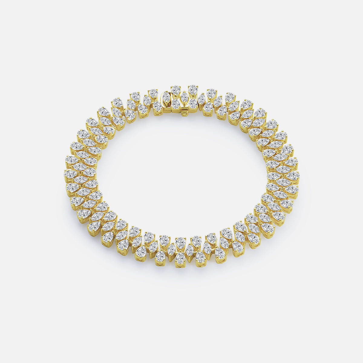 18K Yellow Gold Pear and Marquise Diamond Bracelet Lab-Grown Diamond Custom Bracelet (8.83 CTW - D-E/VS-VVS)