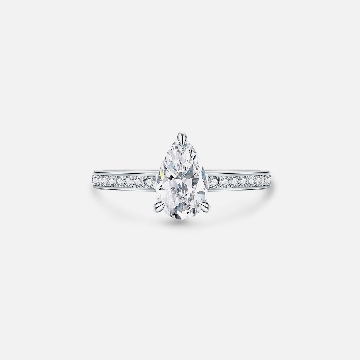 Bague de fiançailles solitaire classique en or blanc 18 carats avec diamants cultivés en laboratoire Bagues de fiançailles personnalisées (2,41 CTW-DE/VS-VVS)