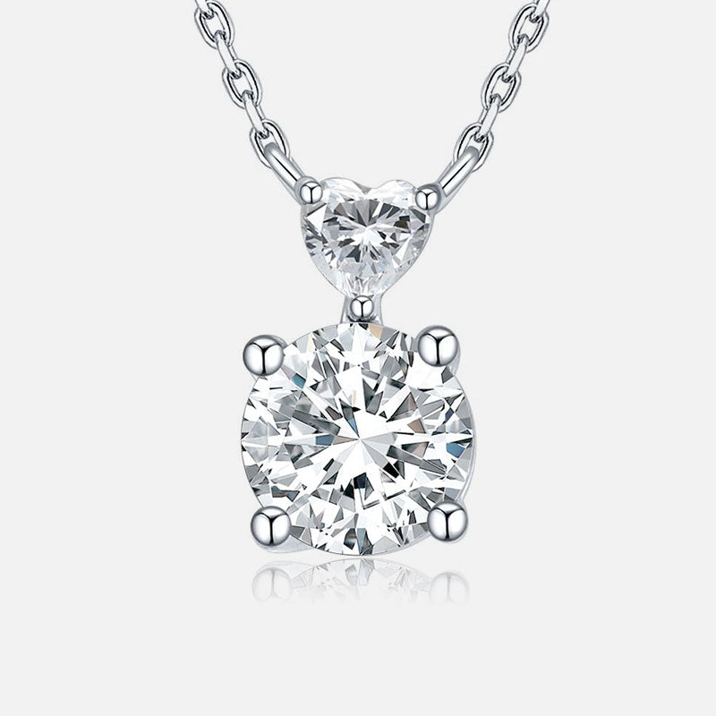 18K White Gold Double Stone Pendant Diamond Necklace Lab-Grown Diamond Custom Necklace (2.08 CTW - D-E/VS-VVS)