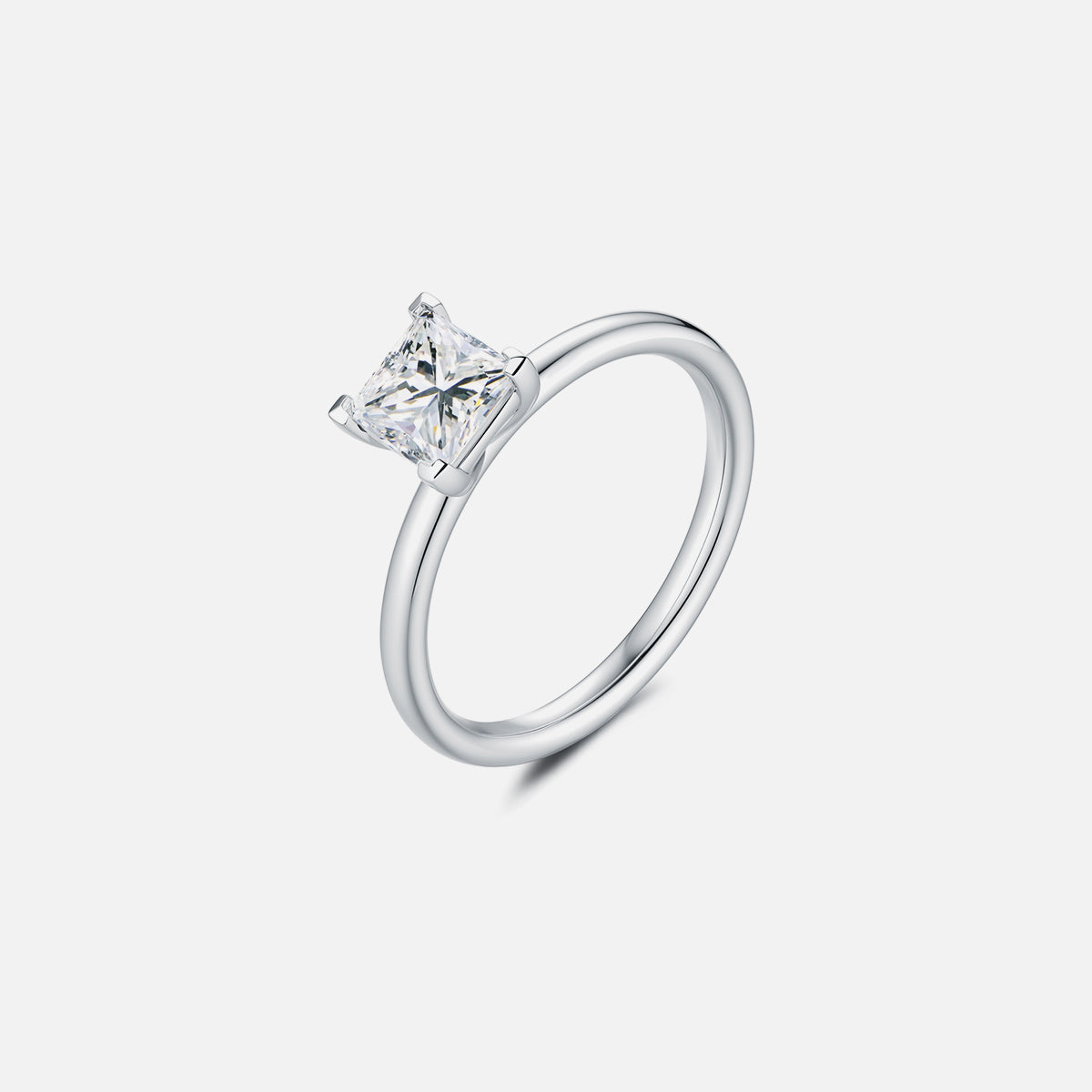 Bague de fiançailles solitaire classique en or blanc 18 carats avec diamants cultivés en laboratoire Bagues de fiançailles personnalisées (2,41 CTW-DE/VS-VVS)