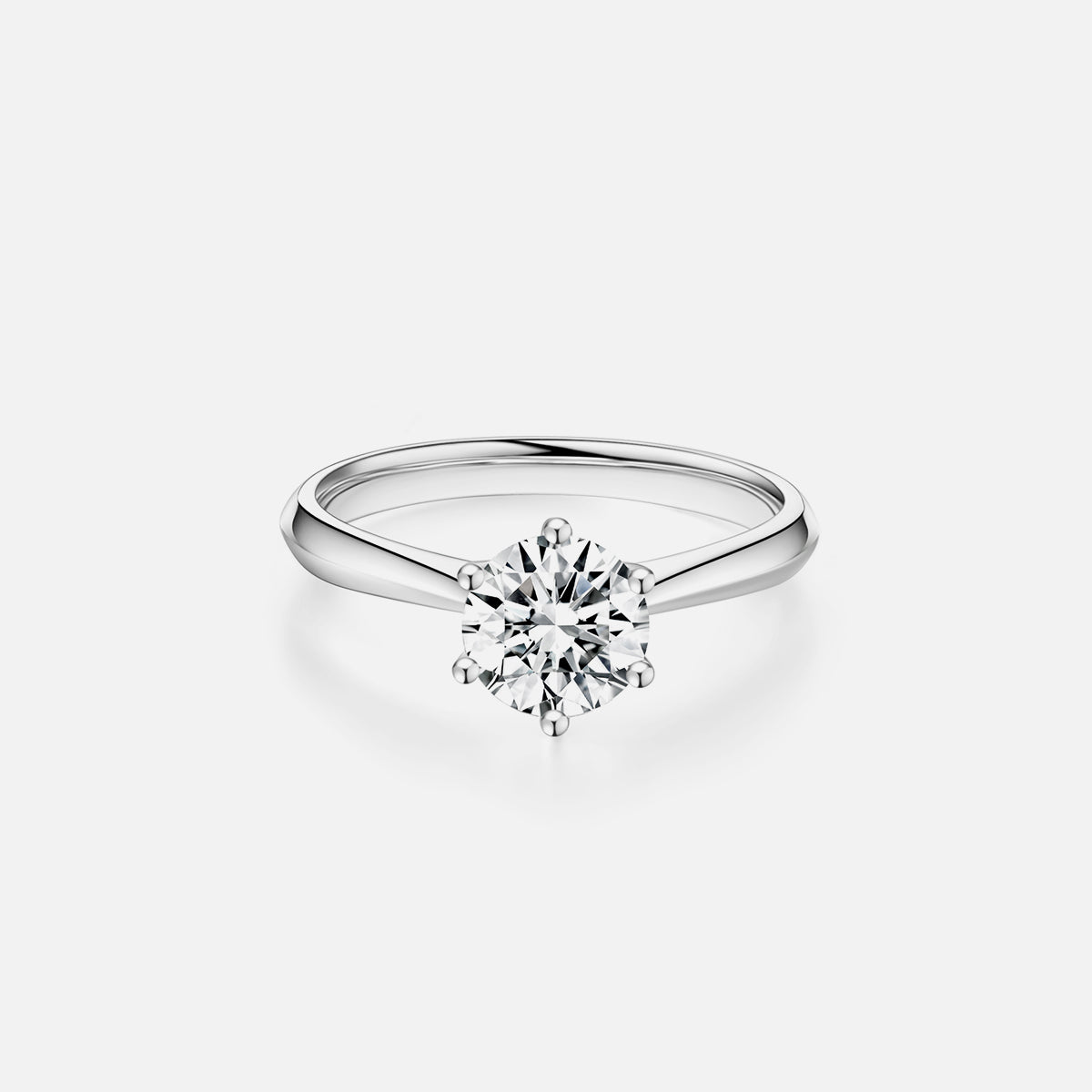 Bague de fiançailles solitaire classique en or blanc 18 carats avec diamants cultivés en laboratoire Bagues de fiançailles personnalisées (2,41 CTW-DE/VS-VVS)