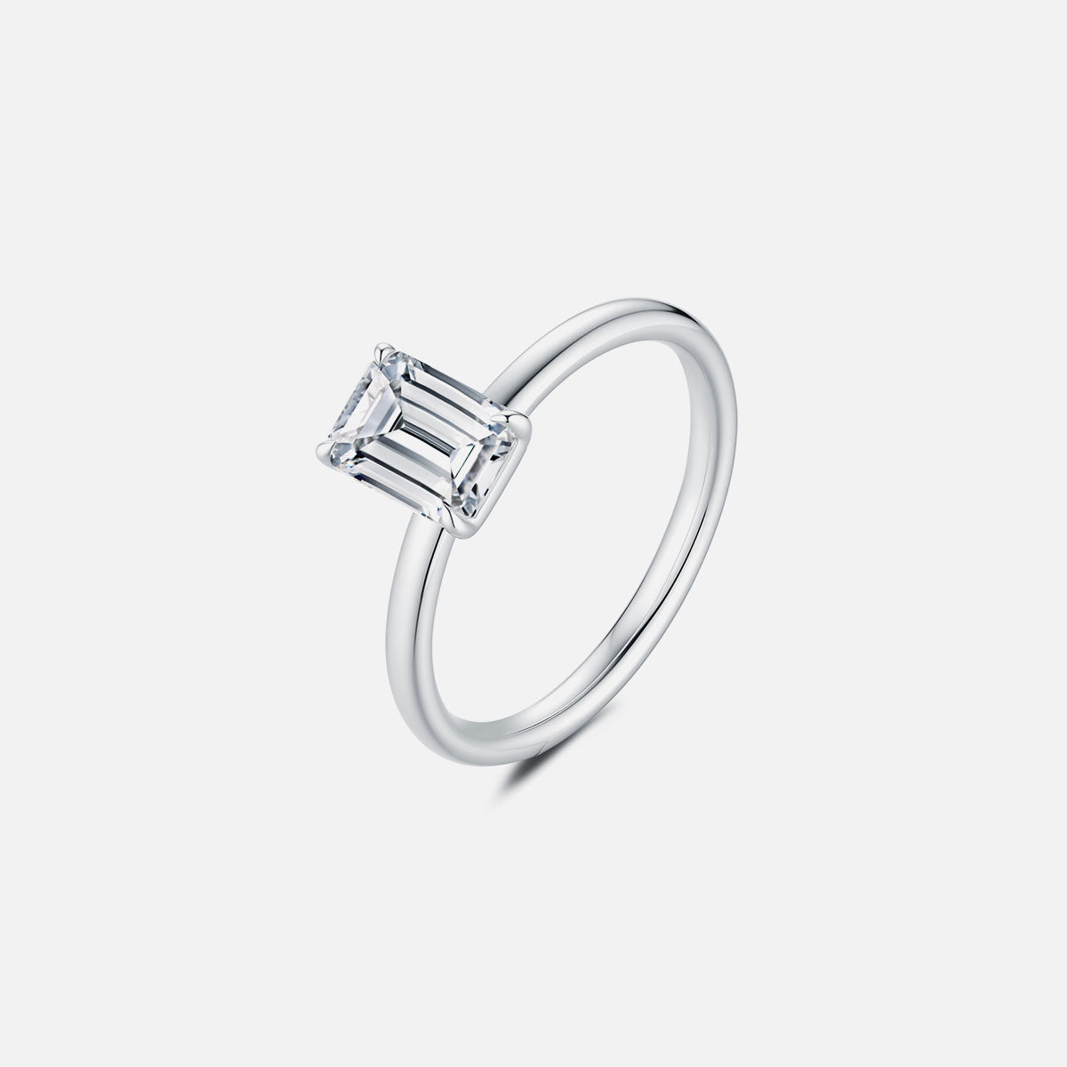 Bague de fiançailles solitaire classique en or blanc 18 carats avec diamants cultivés en laboratoire Bagues de fiançailles personnalisées (2,41 CTW-DE/VS-VVS)