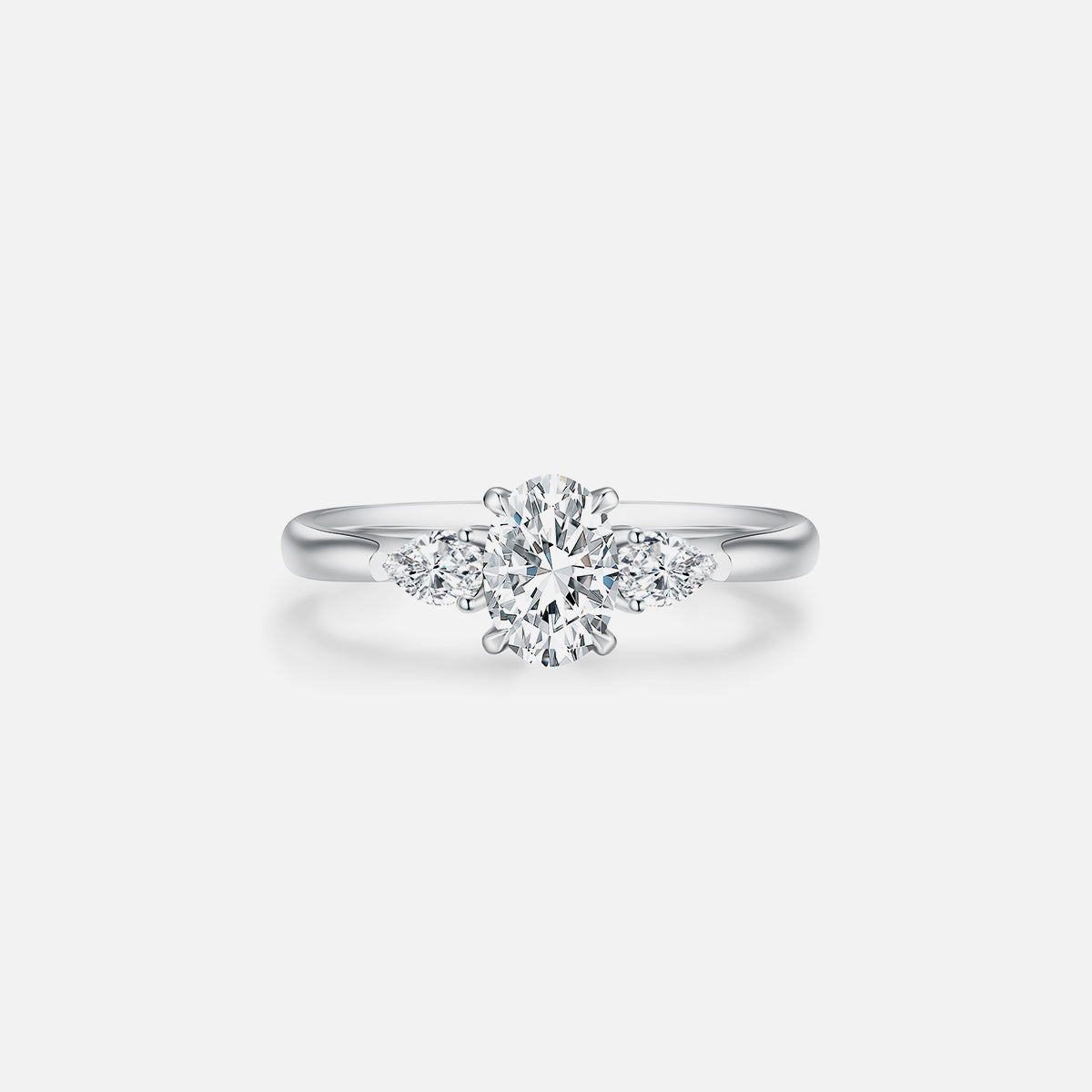 Bague de fiançailles solitaire classique en or blanc 18 carats avec diamants cultivés en laboratoire Bagues de fiançailles personnalisées (2,41 CTW-DE/VS-VVS)