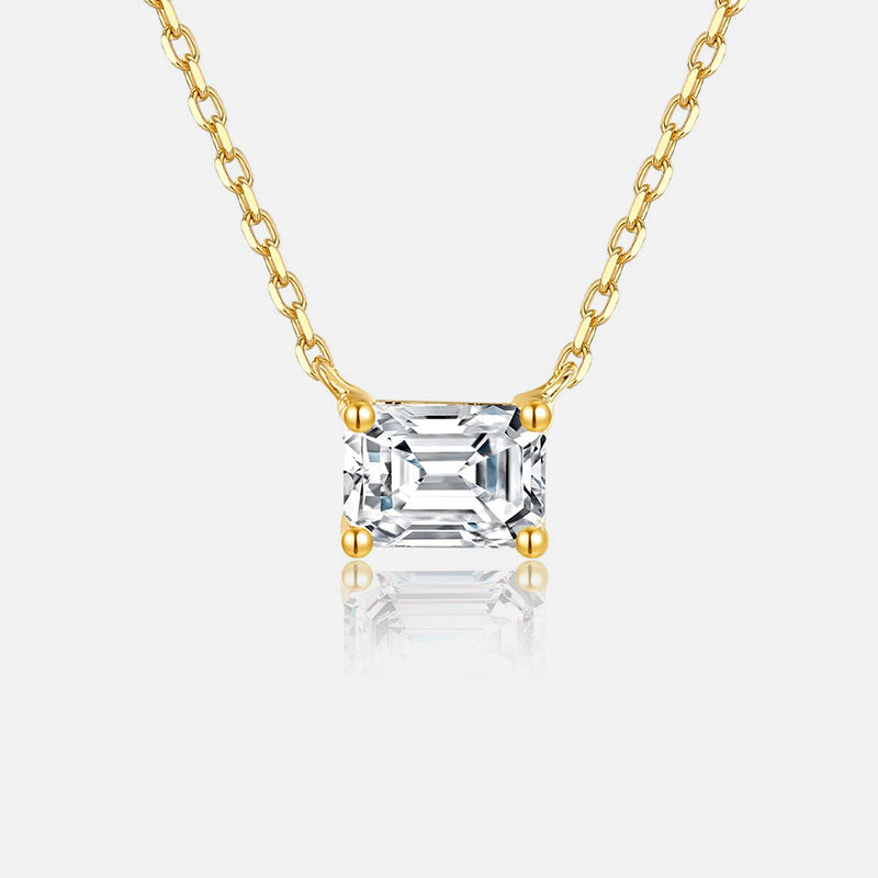 18K Yellow Gold Emerald-Cut Diamond Necklace Lab-Grown Diamond Custom Necklace (2.05 CTW - D-E/VS-VVS)