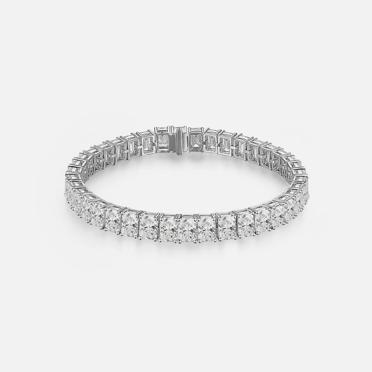 18K White Gold Radiant Diamond Bracelet Lab-Grown Diamond Custom Bracelet(21.83 CTW-D-E/VS-VVS)