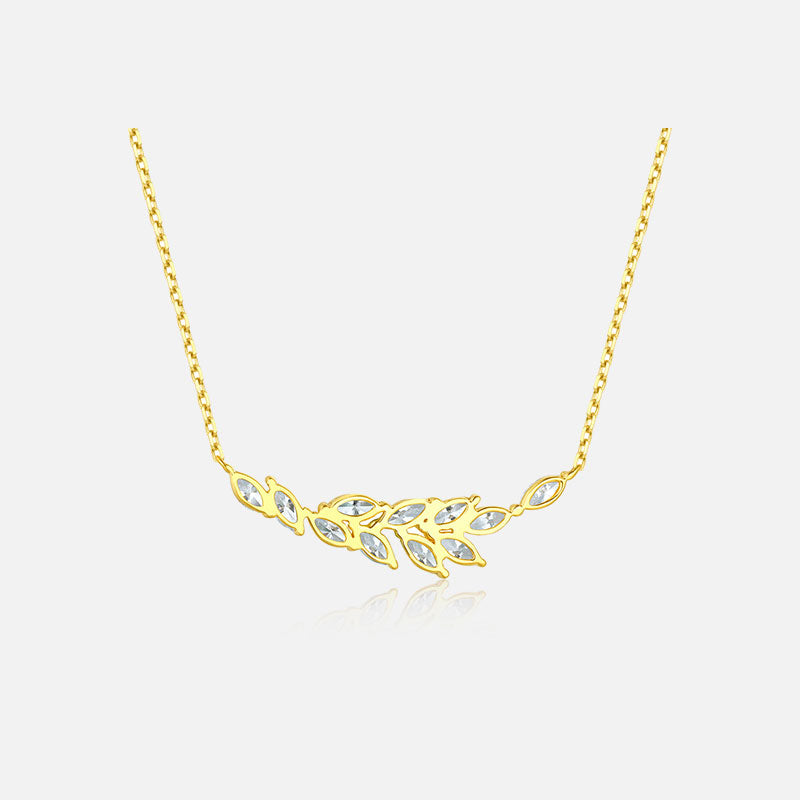 18K Yellow Gold Arc Diamond Necklace Lab-Grown Diamond Custom Necklace (0.72 CTW - D-E/VS-VVS)