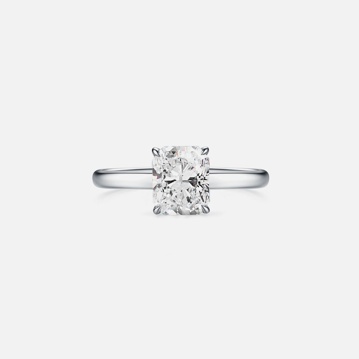 Bague de fiançailles solitaire classique en or blanc 18 carats avec diamants cultivés en laboratoire Bagues de fiançailles personnalisées (2,41 CTW-DE/VS-VVS)