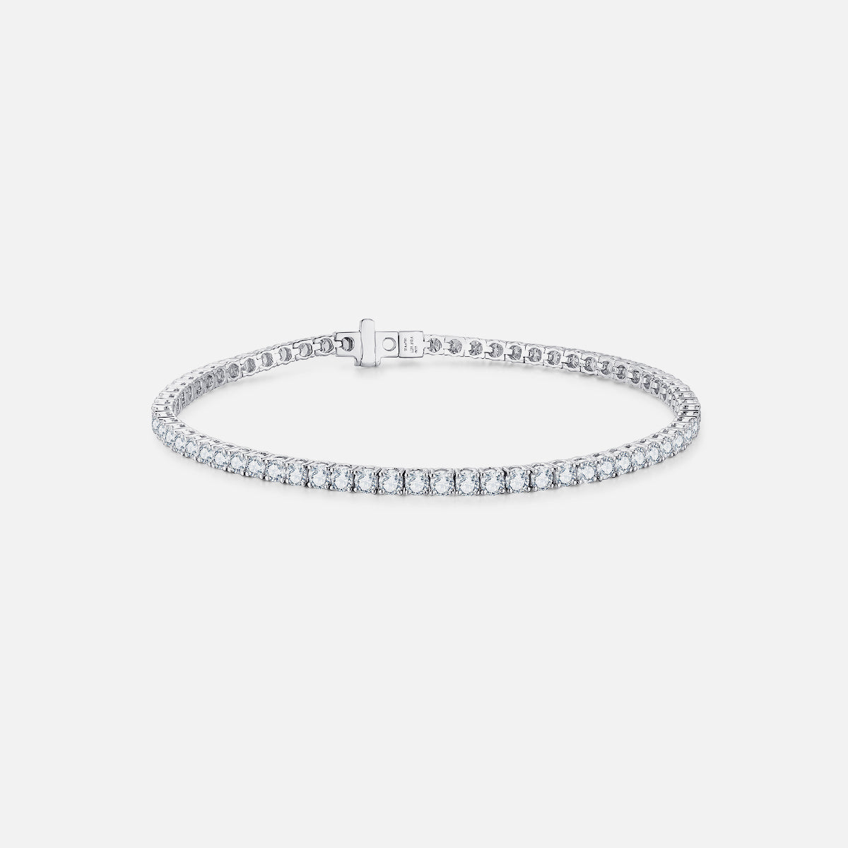 18K White Gold Round Diamond Tennis Bracelet Lab-Grown Diamond Custom Bracelet (13.83 CTW - D-E/VS-VVS)