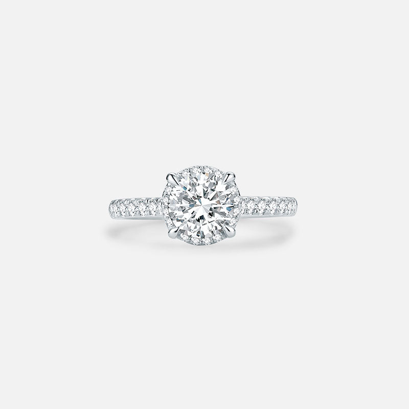 Bague de fiançailles solitaire classique en or blanc 18 carats avec diamants cultivés en laboratoire Bagues de fiançailles personnalisées (2,41 CTW-DE/VS-VVS)