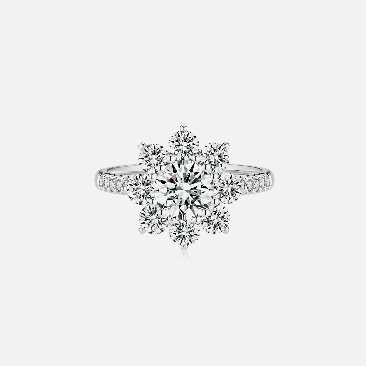 Bague de fiançailles solitaire classique en or blanc 18 carats avec diamants cultivés en laboratoire Bagues de fiançailles personnalisées (2,41 CTW-DE/VS-VVS)