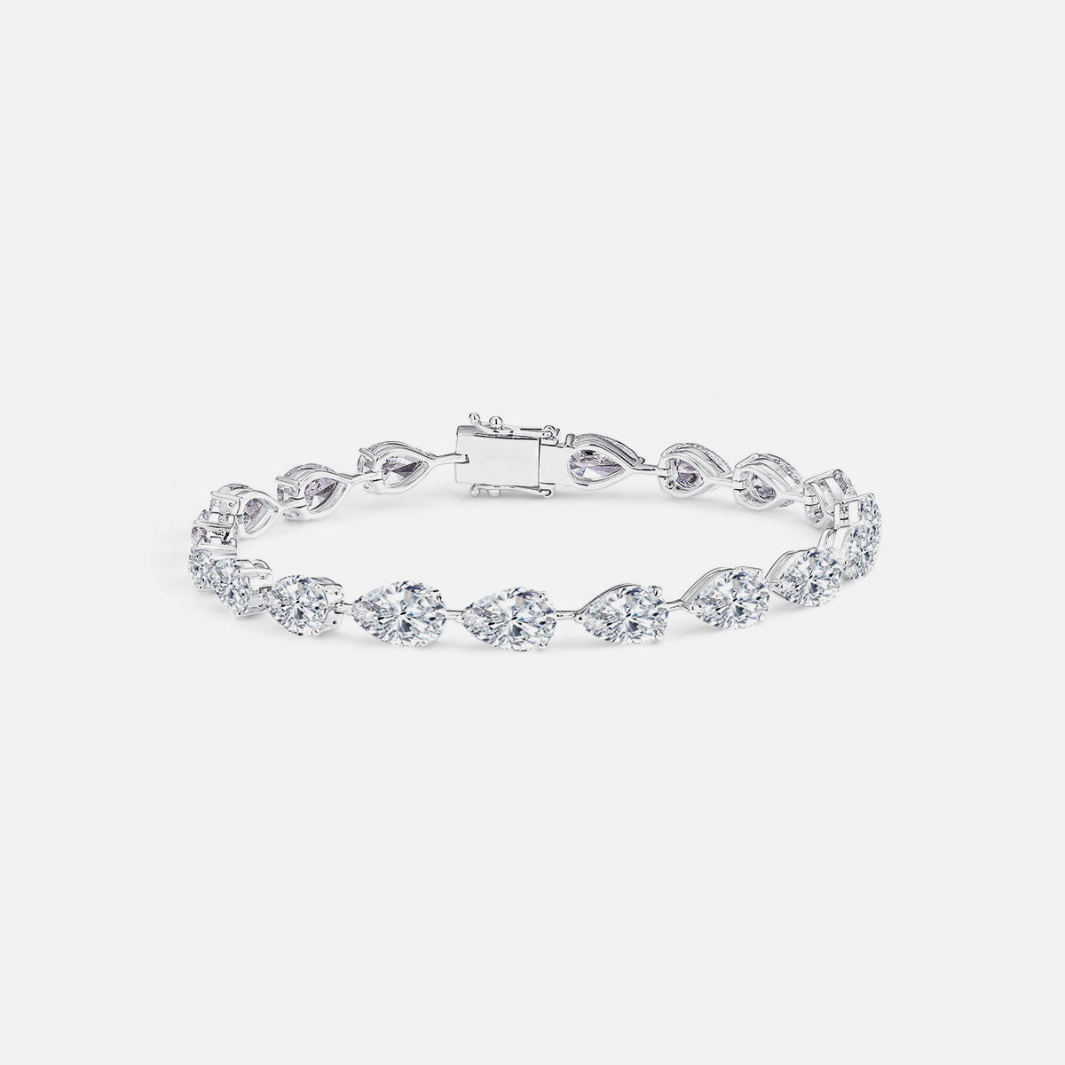 18K White Gold Radiant-Cut Diamond Bracelet Lab-Grown Diamond Custom Bracelet (13.59 CTW - D-E/VS-VVS)