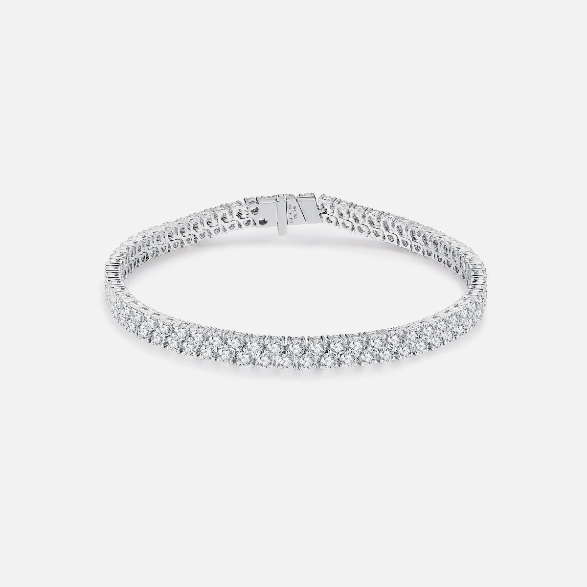 18K White Gold Round Diamond Bracelet Lab-Grown Diamond Custom Bracelet (6.83 CTW - D-E/VS-VVS)