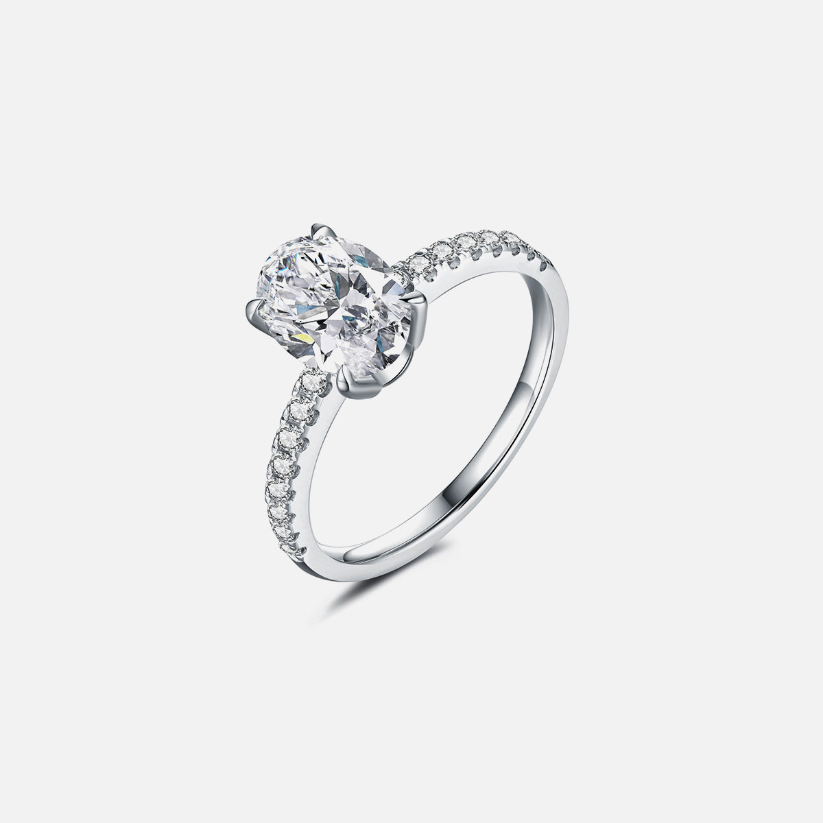 Bague de fiançailles solitaire classique en or blanc 18 carats avec diamants cultivés en laboratoire Bagues de fiançailles personnalisées (2,41 CTW-DE/VS-VVS)