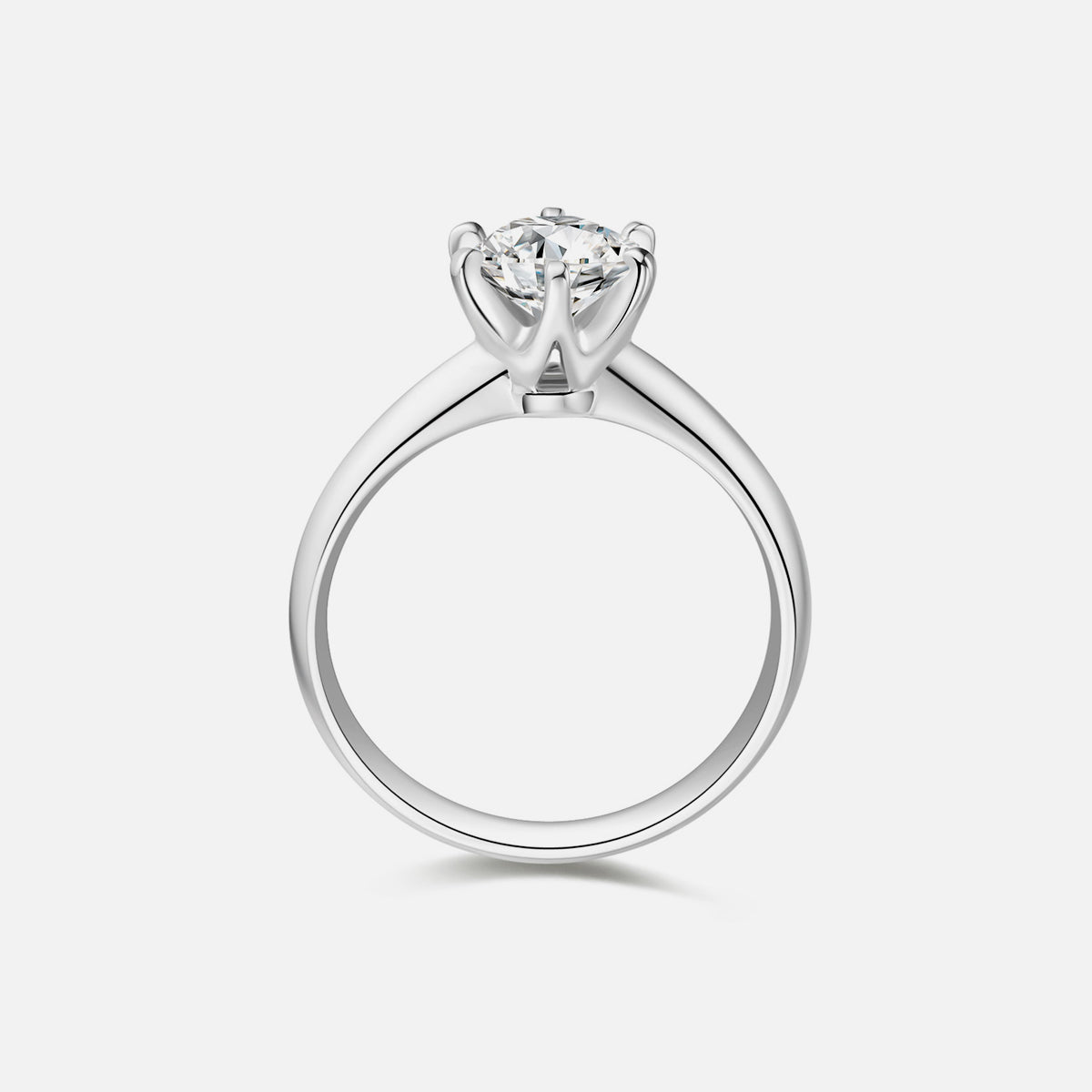 Bague de fiançailles en or blanc 18 carats avec diamants ovales cultivés en laboratoire Bagues de fiançailles personnalisées (3,09 CTW-DE/VS-VVS)