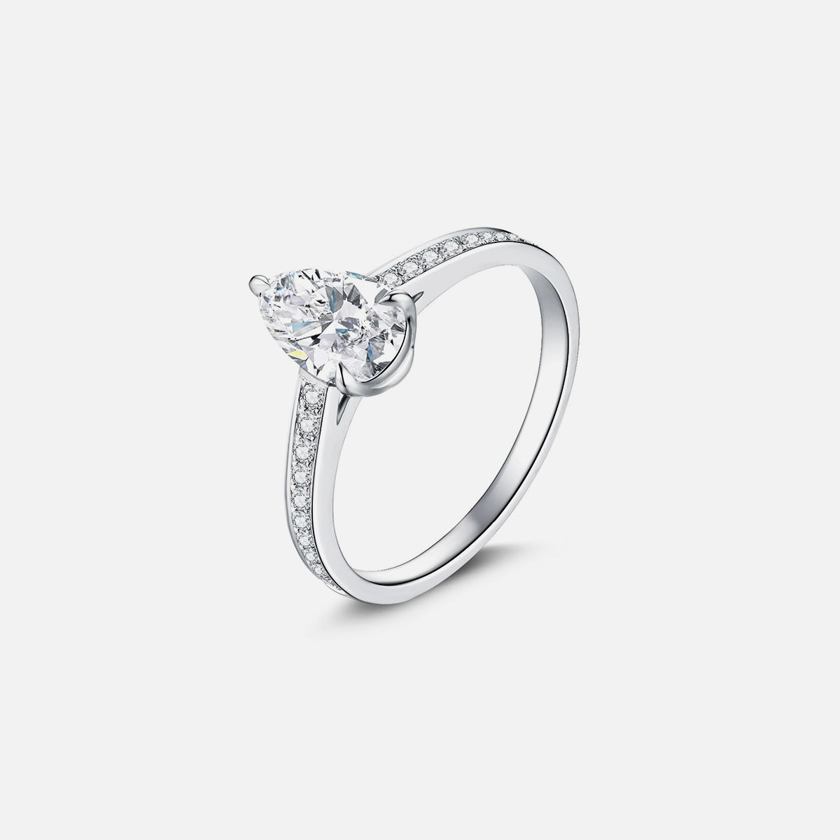 Bague de fiançailles solitaire classique en or blanc 18 carats avec diamants cultivés en laboratoire Bagues de fiançailles personnalisées (2,41 CTW-DE/VS-VVS)