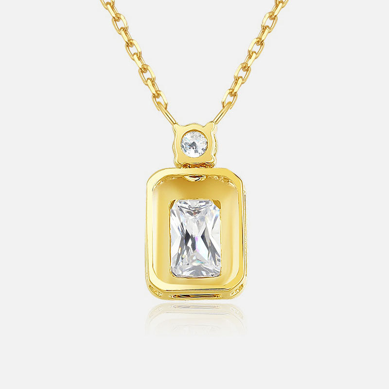 18K Yellow Gold Emerald-Cut Diamond Necklace Lab-Grown Diamond Custom Necklace (1.885 CTW - D-E/VS-VVS)