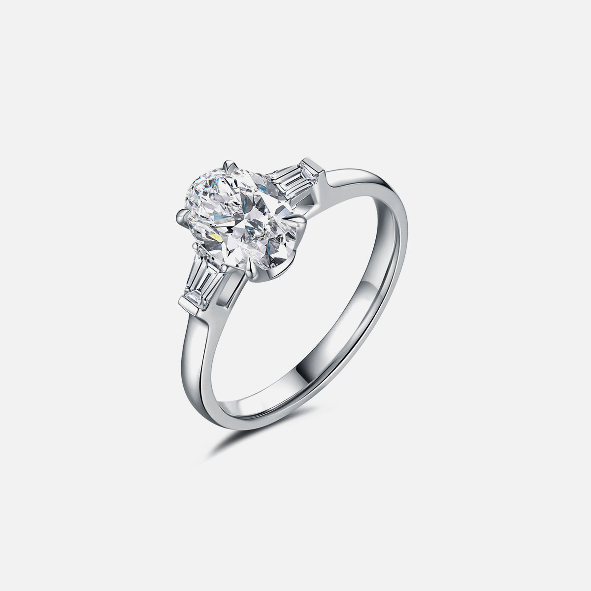 Bague de fiançailles solitaire classique en or blanc 18 carats avec diamants cultivés en laboratoire Bagues de fiançailles personnalisées (2,41 CTW-DE/VS-VVS)