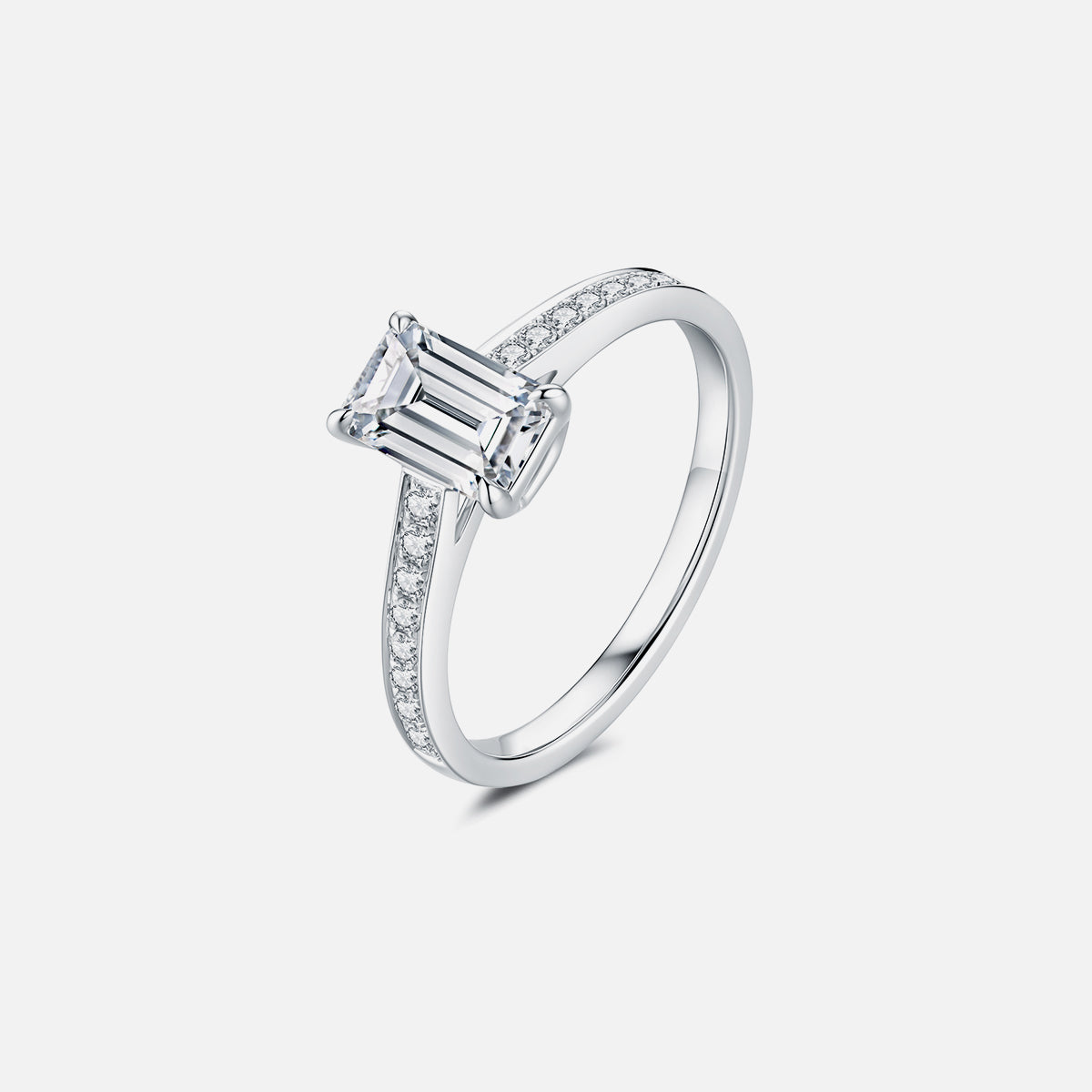 Bague de fiançailles solitaire classique en or blanc 18 carats avec diamants cultivés en laboratoire Bagues de fiançailles personnalisées (2,41 CTW-DE/VS-VVS)