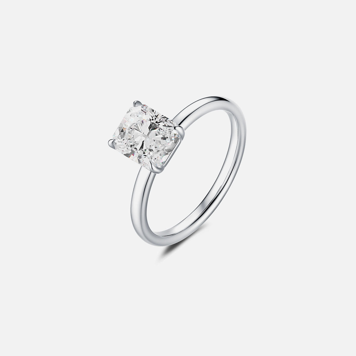 Bague de fiançailles solitaire classique en or blanc 18 carats avec diamants cultivés en laboratoire Bagues de fiançailles personnalisées (2,41 CTW-DE/VS-VVS)