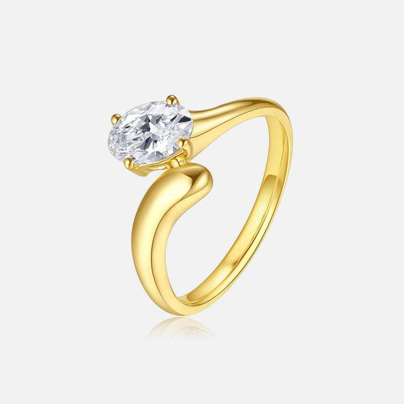 Anillo de compromiso de oro amarillo de 18 quilates con diamantes ovalados cultivados en laboratorio Anillos de compromiso personalizados (2,08 CTW-DE/VS-VVS)