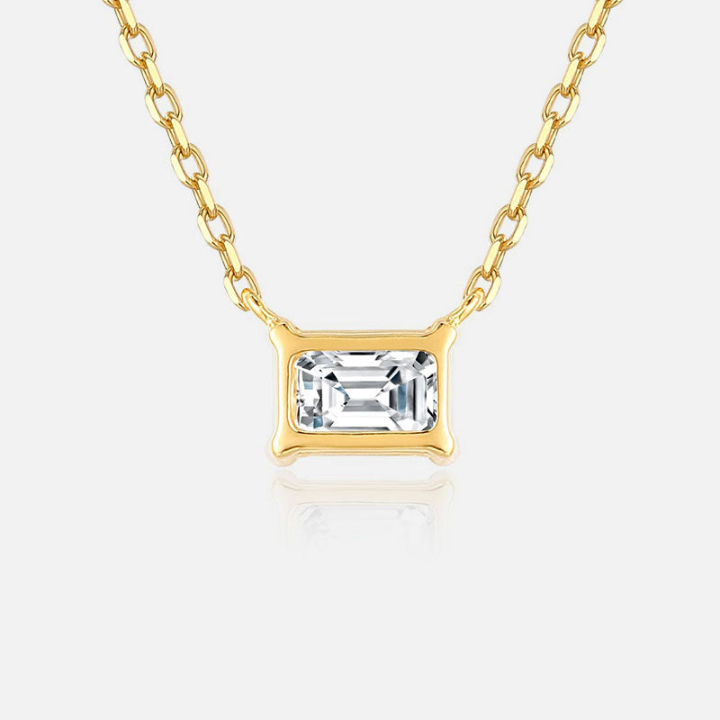 18K Yellow Gold Emerald-Cut Diamond Necklace Lab-Grown Diamond Custom Necklace (2.05 CTW - D-E/VS-VVS)