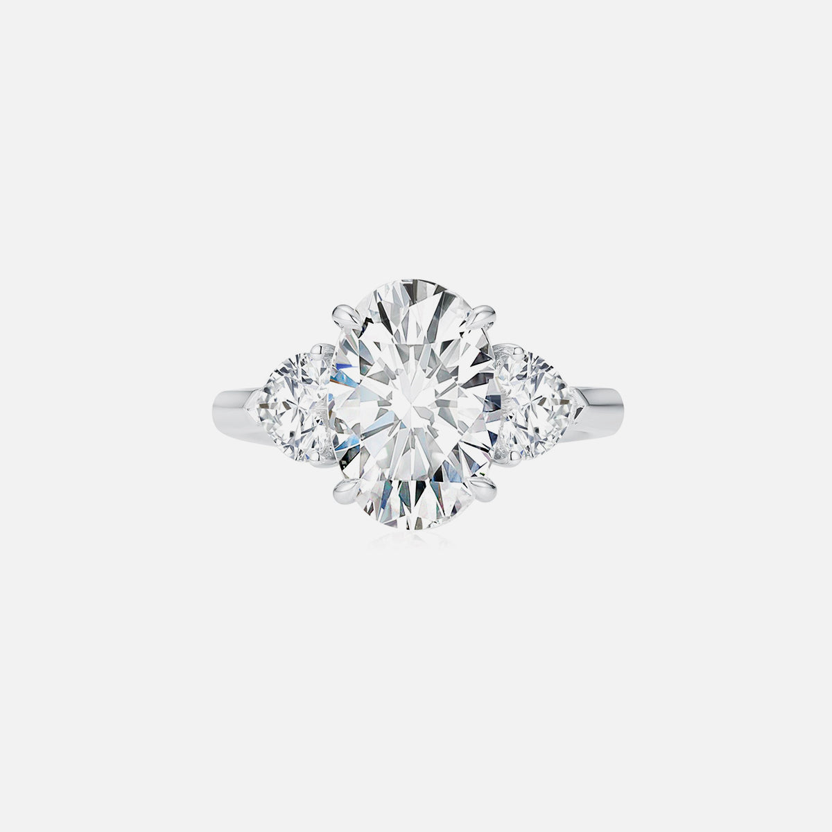 Bague de fiançailles solitaire classique en or blanc 18 carats avec diamants cultivés en laboratoire Bagues de fiançailles personnalisées (2,41 CTW-DE/VS-VVS)