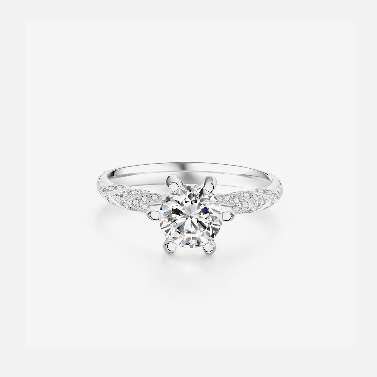 Bague de fiançailles solitaire classique en or blanc 18 carats avec diamants cultivés en laboratoire Bagues de fiançailles personnalisées (2,41 CTW-DE/VS-VVS)