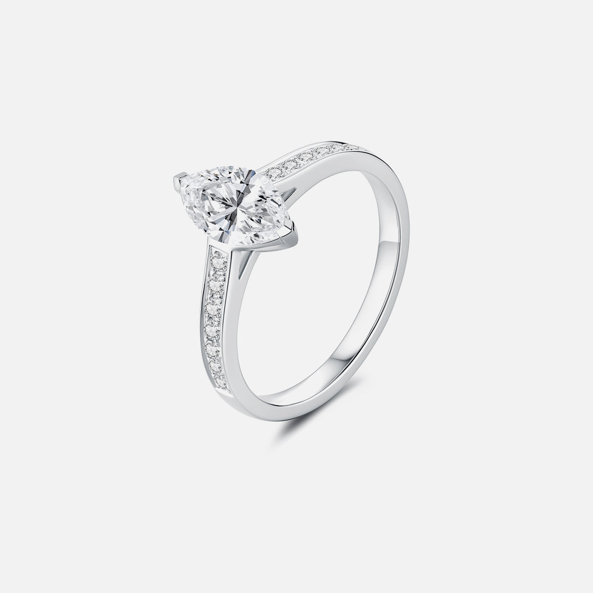 Bague de fiançailles solitaire classique en or blanc 18 carats avec diamants cultivés en laboratoire Bagues de fiançailles personnalisées (2,41 CTW-DE/VS-VVS)