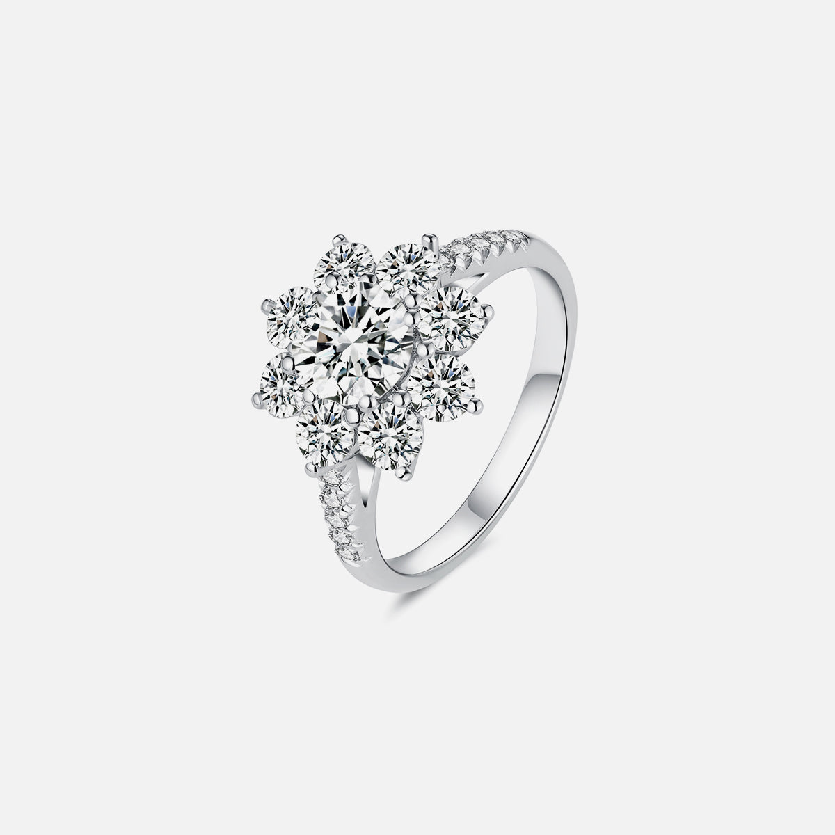 Bague de fiançailles solitaire classique en or blanc 18 carats avec diamants cultivés en laboratoire Bagues de fiançailles personnalisées (2,41 CTW-DE/VS-VVS)