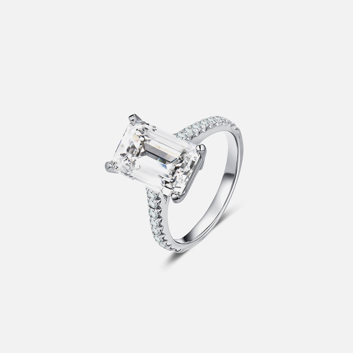 Bague de fiançailles solitaire classique en or blanc 18 carats avec diamants cultivés en laboratoire Bagues de fiançailles personnalisées (2,41 CTW-DE/VS-VVS)