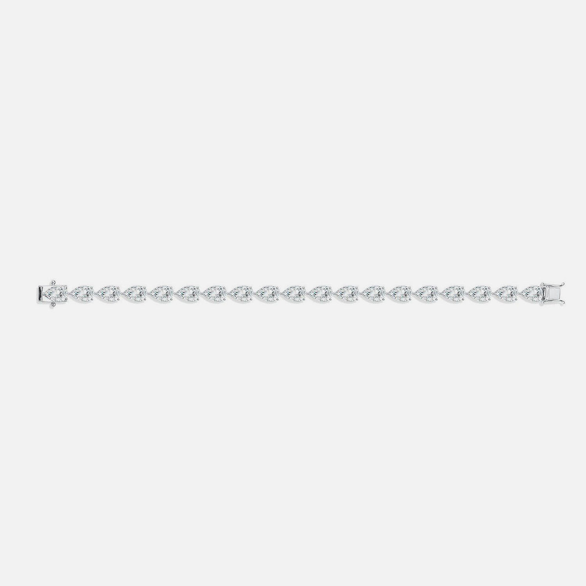 18K White Gold Radiant-Cut Diamond Bracelet Lab-Grown Diamond Custom Bracelet (13.59 CTW - D-E/VS-VVS)