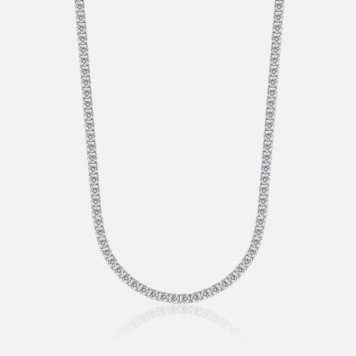 18K White Gold Tennis Necklace Lab-Grown Diamond Custom Necklace (38.065 CTW - D-E/VS-VVS)