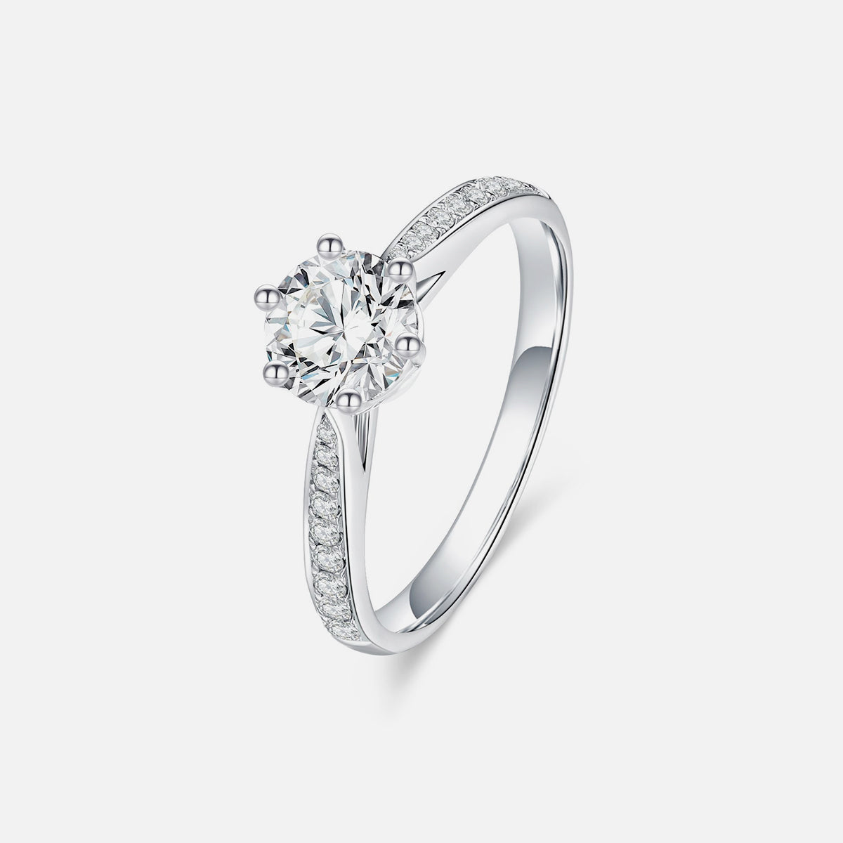 Bague de fiançailles solitaire classique en or blanc 18 carats avec diamants cultivés en laboratoire Bagues de fiançailles personnalisées (2,41 CTW-DE/VS-VVS)