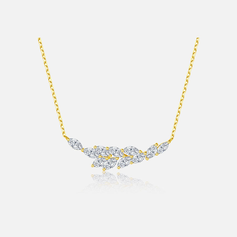 18K Yellow Gold Arc Diamond Necklace Lab-Grown Diamond Custom Necklace (0.72 CTW - D-E/VS-VVS)