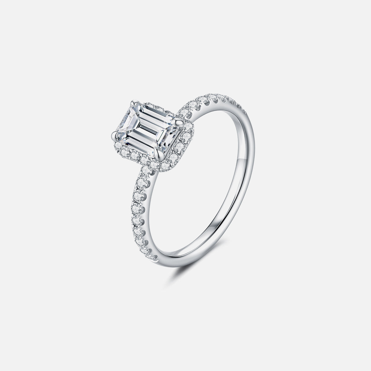 Bague de fiançailles solitaire classique en or blanc 18 carats avec diamants cultivés en laboratoire Bagues de fiançailles personnalisées (2,41 CTW-DE/VS-VVS)