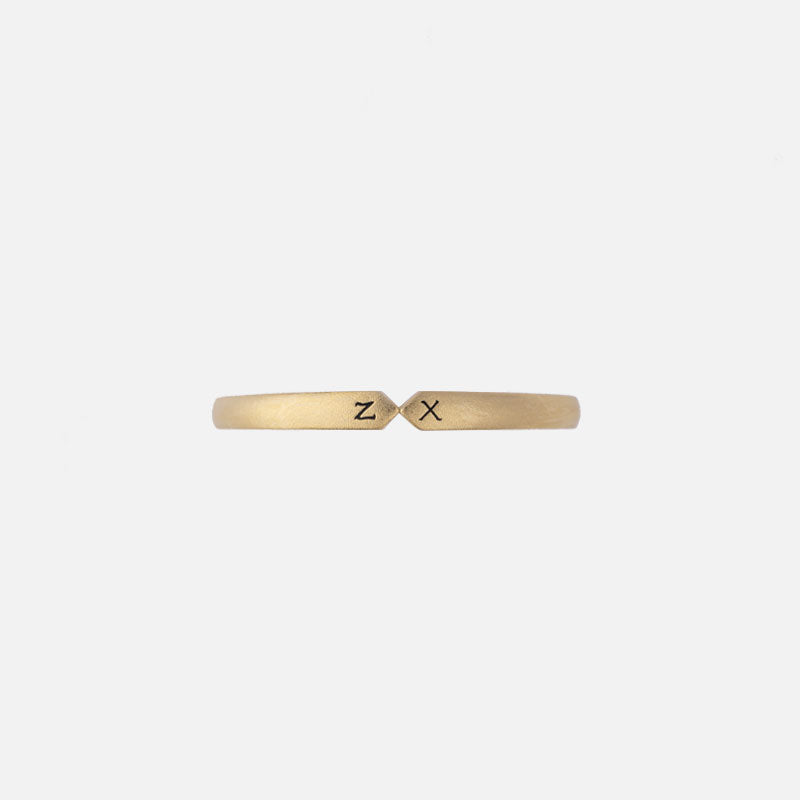 La Unión de Dos Apellidos Anillo de Bodas en Oro de 18K Anillo Completamente Personalizado