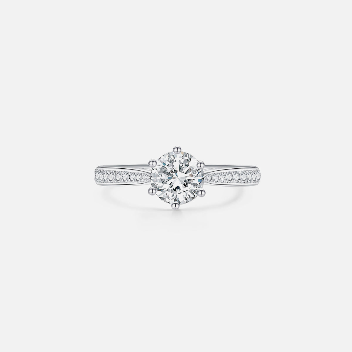 Bague de fiançailles solitaire classique en or blanc 18 carats avec diamants cultivés en laboratoire Bagues de fiançailles personnalisées (2,41 CTW-DE/VS-VVS)